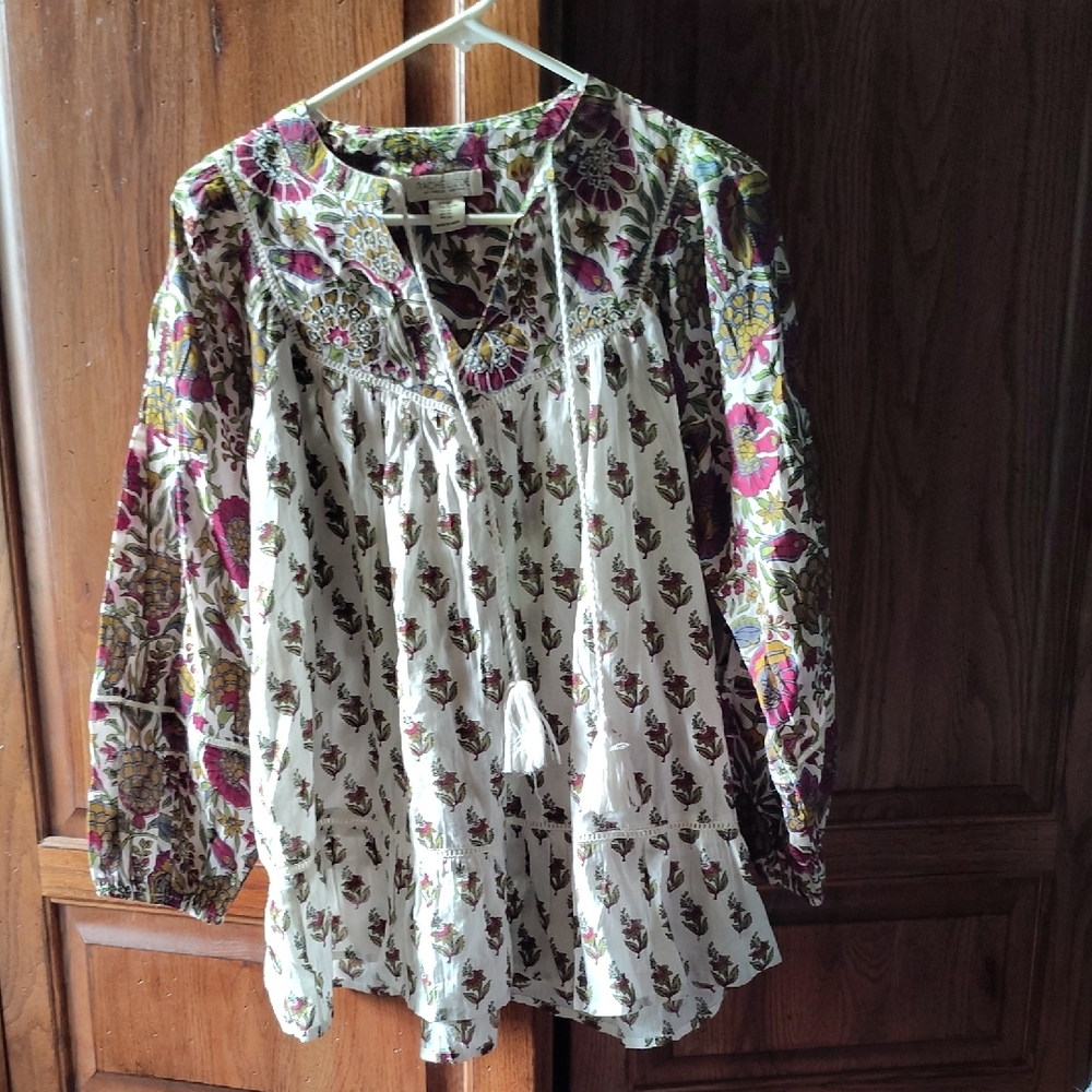Rachel Zoe Peasant Blouse With Subtle Beadwork